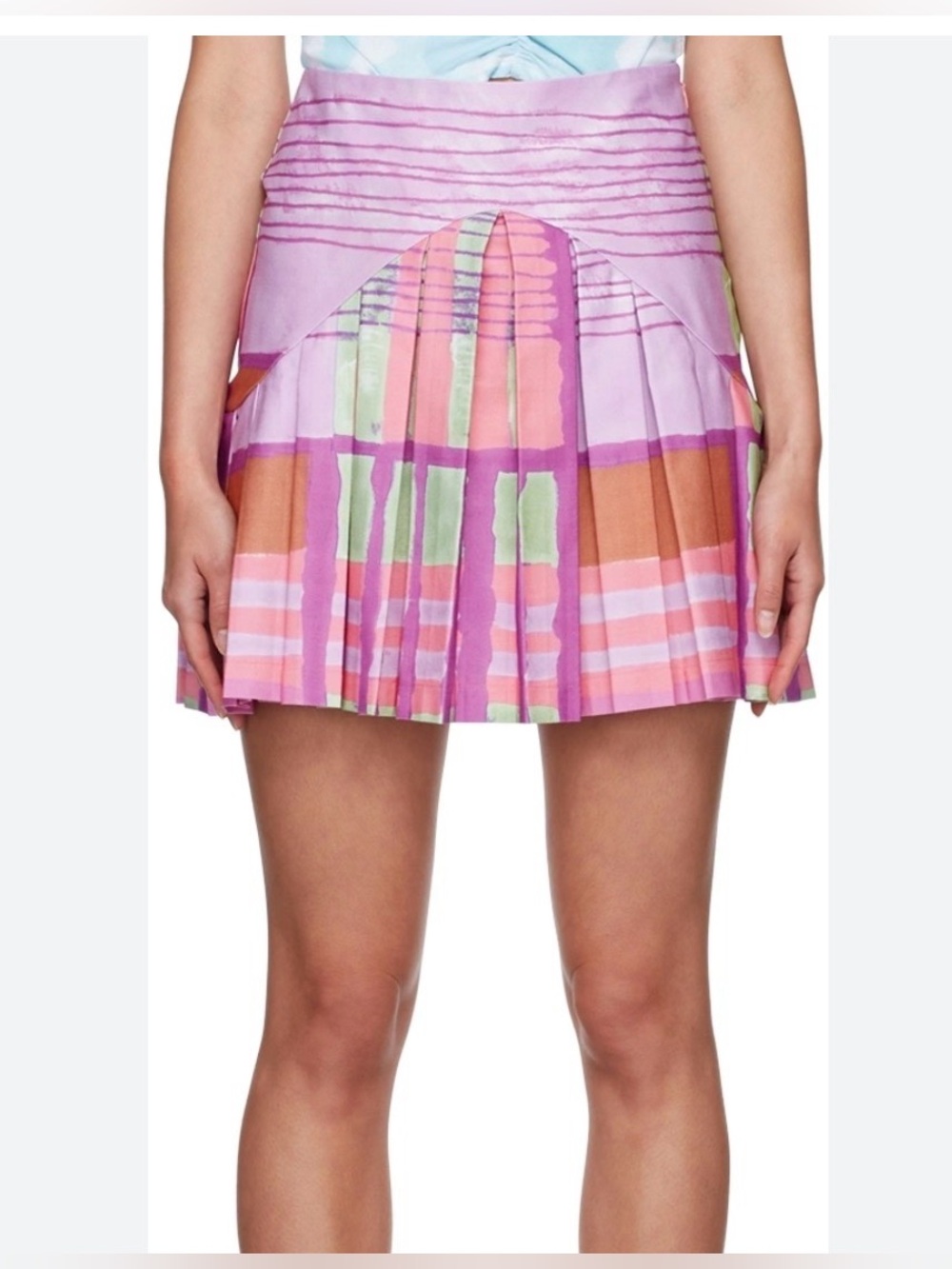 COLLINA STRATA New York Large Purple Pink Mini Skirt Orig $450 Excellent Cond